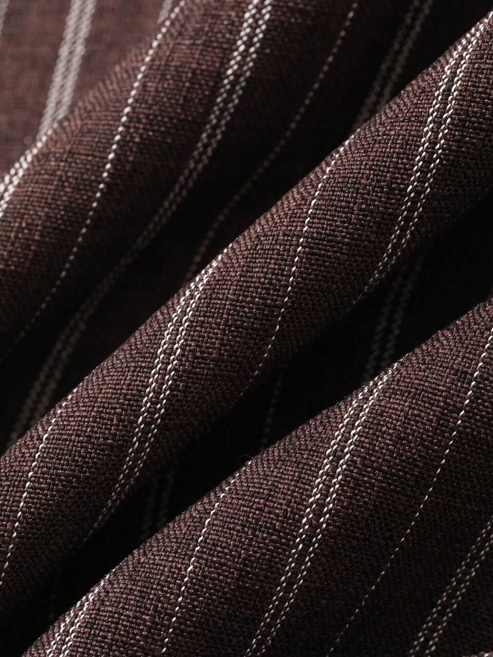 Women's Striped Lapel Long Sleeve Wrap Tie-Waist Casual Mid-Length Dress