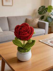 1 Hand Woven Rose Basin Gift For Mother's Day Home Desktop Decoration - B - View 10