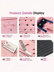 Foldable Multifunctional Fitness Skateboard, Full Body Exercise System. Home Pelvic Floor Muscle Trainer, Ski Machine, Leg Shaping Machine, Inner Thigh Trainer. Postpartum Recovery Fitness Equipment With Resistance Bands. Multi Functional Fitness Skateboard And Push Up Trainer. - Multicolor - View 7