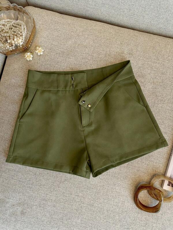 INAWLY Women's Summer Casual Versatile Solid Color Shorts