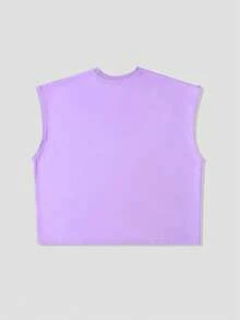 ROMWE MEN Camiseta sin mangas holgada con remaches casual de verano para hombre - Morado - Ver 3