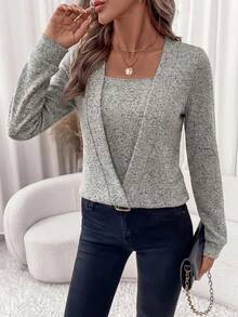 Editum Sweatshirt Lengan Panjang Desain Fashion Wanita Gaya Jalanan Serbaguna - Aprikot - View 5