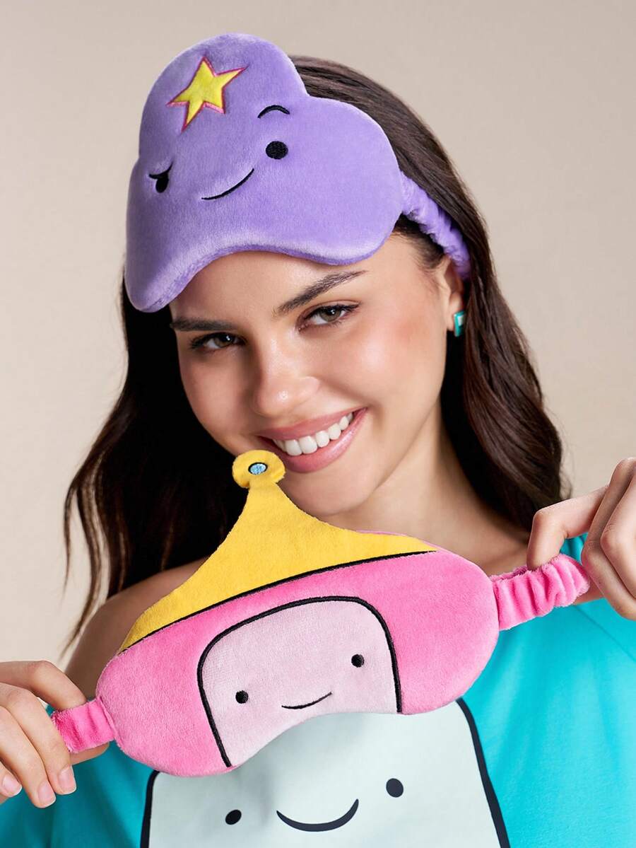 ADVENTURE TIME X SHEIN Three-Dimensional Cartoon Sleep Shading Blindfold, Cute Three-Dimensional Shape, Exquisite Embroidery, Effective Shading, Soft Fabric - Multicolor - View 1