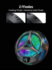 Teckwe Magnetic Semiconductor Phone Tablet Cooler, RGB Digital Display Gaming Radiator, Fast Cooling Portable Magnetic Heat Sink For Mobile Phone Gaming Live Streaming - View 3