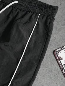 Gym Rark 男士標語印花抽繩腰寬腿運動長褲，健身房適用 - 黑色 - 查看 3