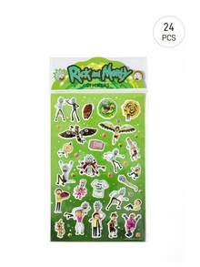 Rick and Morty X SHEIN 可愛塗鴉貼紙，適用於裝飾筆記本、手機殼、行李箱等 - 彩色 - 查看 5