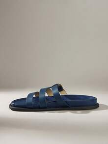 Solecia Men's Fashion Black Comfortable Flat Beach Sandals Men's - Blue - View 3