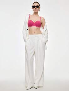 Bralution 洋红色加垫无钢圈无缝抹胸文胸，舒适百搭女士内衣 - 玫紅色 - 查看 2
