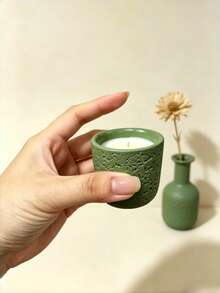 Cirelle Mini Tiny Cup-Scented Candle In Concrete Cup - Floral / Woody Fragrance For Home & Cafe, Long-Lasting Ambient Candle For Bedroom, Office & Lounge - multicolor - View 3