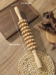 Haus Hana 6 Styles Natural Wooden Massage Roller For Back, Shoulder, Waist And Leg Relief - Helps Improve Blood Circulation And Relieve Muscle Fatigue, Yoga/Massage Tool - Section A - View 5