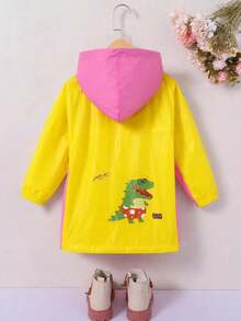 Childproof Bicolor Expandable Backpack Storage Raincoat - ROSA - View 3
