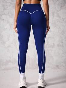 Velisys Velisys 2件組 女款無縫 7/8 長度對比線條 健身瑜伽跑步運動緊身褲 - 彩色 - 查看 5