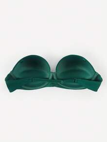 Bralution Bra Balconette Berkawat dengan Bantalan Warna Hijau Zaitun, Memberikan Dukungan Tinggi, Mengangkat dan Membentuk Belahan Dada, Tali Bahu yang Dapat Dilepas, Nyaman Dipakai - Dark Green - View 7