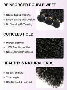 3 Bundles Water Wave Human Hair 10-28 Inch 100% Unprocessed Weave Brazilian Human Hair Bundles Full And Thick Virgin Hair Extensions Natural Color - Natural Black - View 2