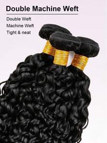 3 Bundles Water Wave Human Hair 10-28 Inch 100% Unprocessed Weave Brazilian Human Hair Bundles Full And Thick Virgin Hair Extensions Natural Color - Natural Black - View 4
