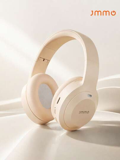 JMMO Auscultadores Bluetooth supra-auriculares com música sem fios, longa duração da bateria e cancelamento ativo de ruído