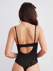 Elorette Women's Sexy Lace Bodysuit Lingerie, Baddie Look - Black - View 2