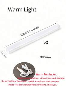 2pcs LED Motion Sensor Light ,Wireless LED Night Light ,Rechargeable Light Cabinet Wardrobe Lamp ,Staircase Backlight For Kitchen - White-2pcs - View 20