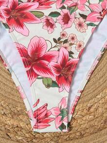 Swim Vcay 女款花卉印花連體泳衣，適合度假與海灘派對 - 粉色 - 查看 8