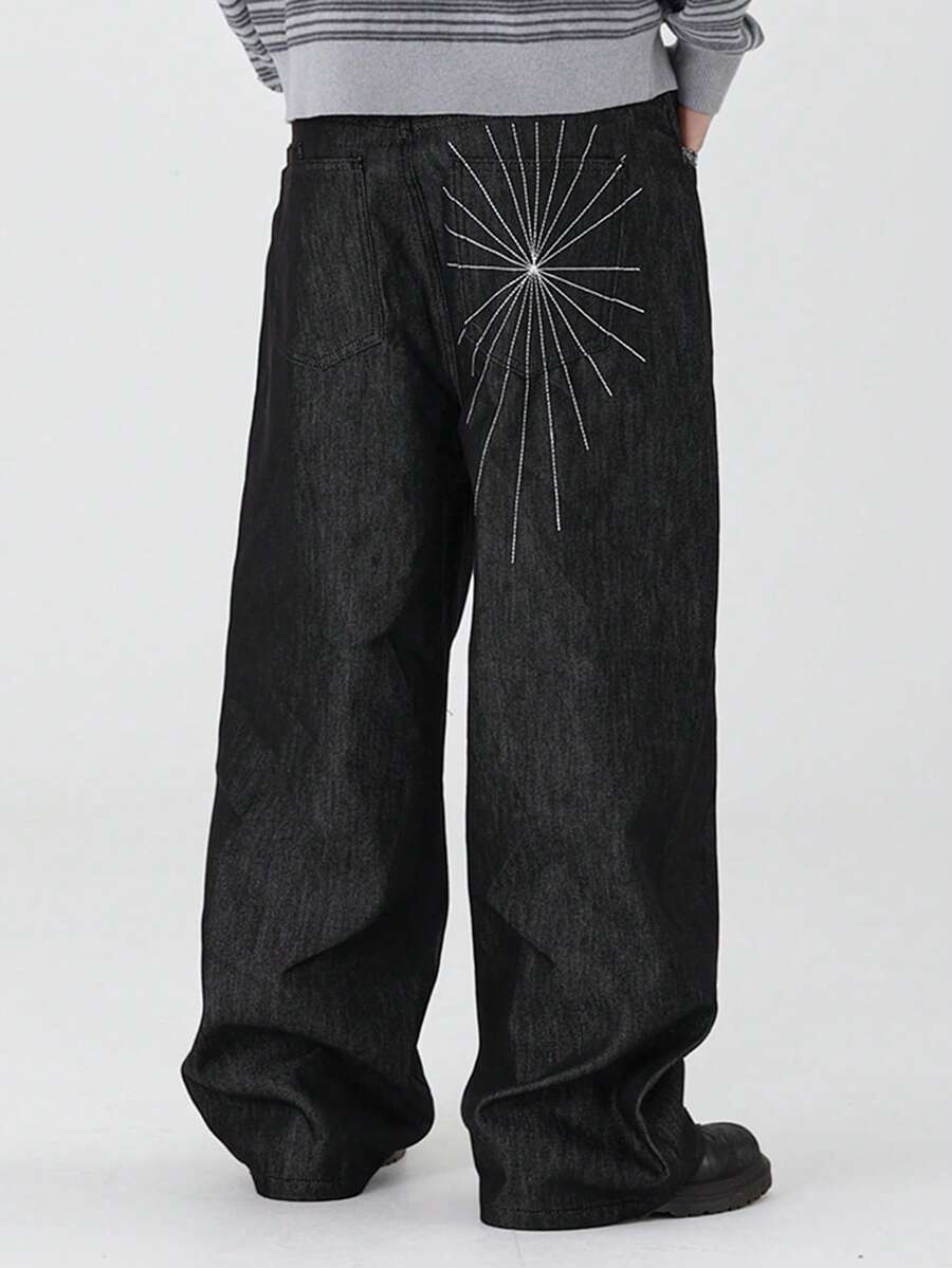 DAZY Spring Camouflage Multi-Color Men's Jeans - Black - View 1