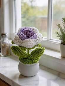 1 Hand Woven Rose Basin Gift For Mother's Day Home Desktop Decoration - B - View 8