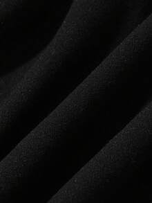 REIGN AVE 大尺碼女款性感透視網紗拼接高衩修身黑色裙，約會之夜穿搭，極簡性感風，秋季 - 黑色 - 查看 3