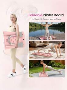 Foldable Multifunctional Fitness Skateboard, Full Body Exercise System. Home Pelvic Floor Muscle Trainer, Ski Machine, Leg Shaping Machine, Inner Thigh Trainer. Postpartum Recovery Fitness Equipment With Resistance Bands. Multi Functional Fitness Skateboard And Push Up Trainer. - Multicolor - View 4