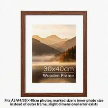 1/3件 30x40cm 木製相框，經典木框，30x40cm A4 A3 復古木框，復古棕色長方形光滑拋光裝飾框，適用於居家臥室客廳桌面牆面裝飾 - 木質相框 - 查看 12