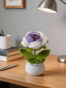 1 Hand Woven Rose Basin Gift For Mother's Day Home Desktop Decoration - B - View 2