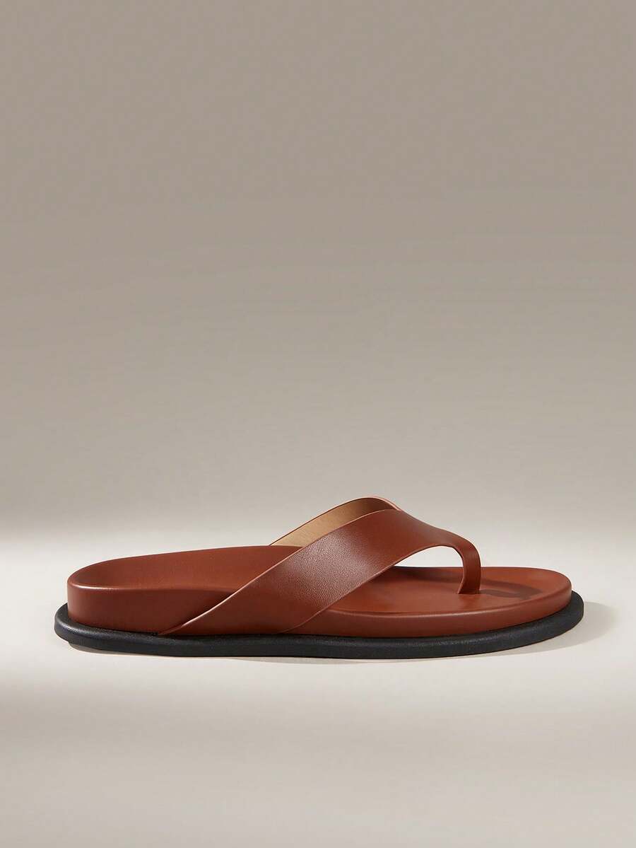 Solecia Women Shoes Women's Fashion Comfort Flat Boken Beach Sandals Women's Flat Sandals - Mocha Brown - View 1