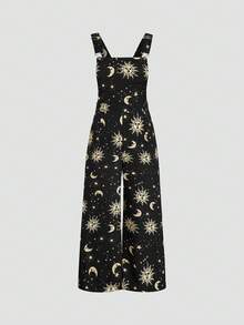 Sweetra Plus Size & Star Print Spaghetti Strap Jumpsuit - Multicolor - View 3