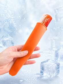 1PC Silicone Ice Cream Popsicle Mold DIY Mold Orange Color - Orange - View 4