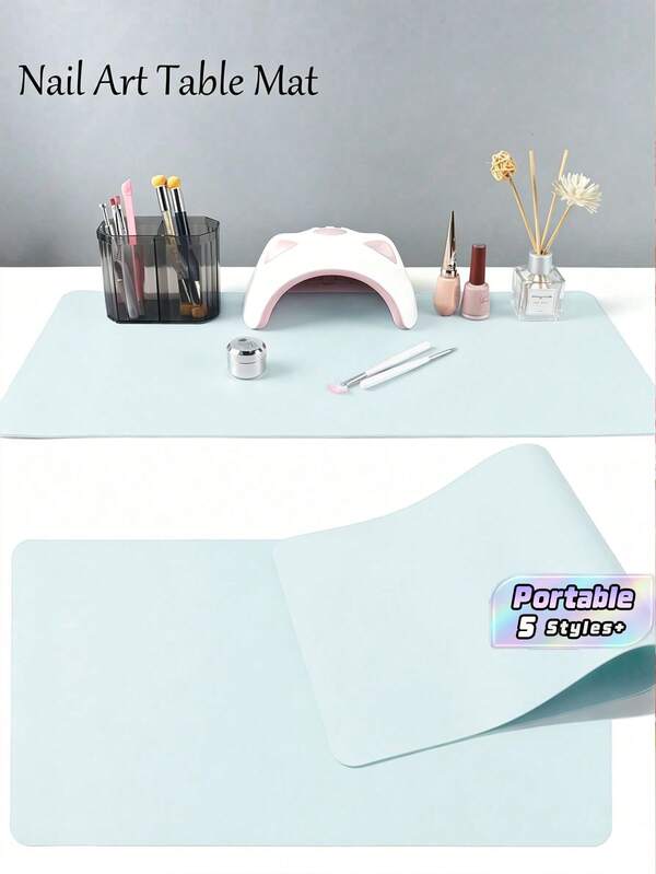 Waterproof And Durable Nail Art Table Mat, Made Of Waterproof And Soft PU Leather, Designed For Studio Tabletops And Foldable Nail Art Armrests. Ideal For Nail Artists In Salons And For Home Use.