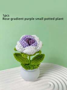 1 Hand Woven Rose Basin Gift For Mother's Day Home Desktop Decoration - B - View 7