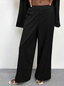 Maija 女款夏季教師節雙排扣西裝外套與長褲套裝 辦公室黑色商務專業基礎休閒穿搭 - 黑色 - 查看 6