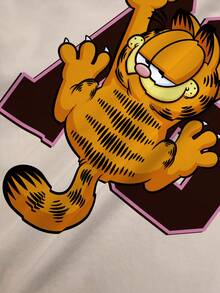 GARFIELD | SHEIN 女款字母印花圓領短袖休閒T恤 - 白色 - 查看 4