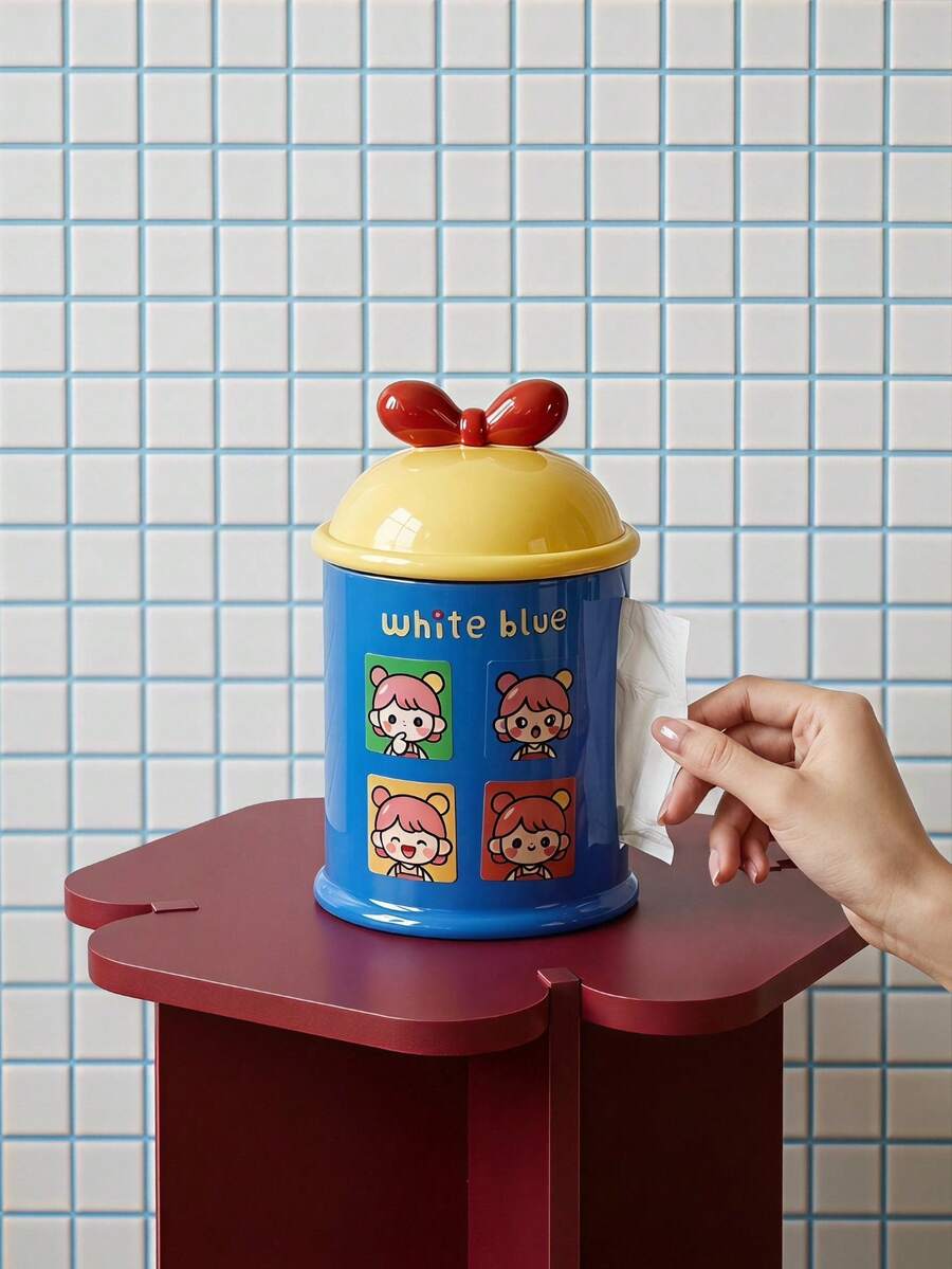 Joivida 1Pc/3Pcs Sweet Bow Tissue Storage Box Organizes Desktop Clutter Neatly, Balancing Practicality And Decorativeness. It Is An Essential Household Storage Item That Makes Daily Home Life More Exquisite And Soothing. - Multicolor - View 1