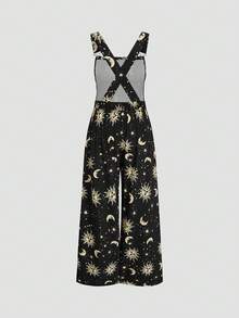 Sweetra Plus Size & Star Print Spaghetti Strap Jumpsuit - Multicolor - View 2