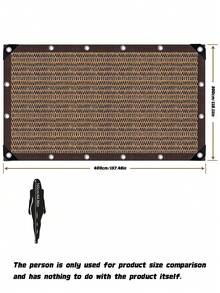 1pc Coffee Brown HDPE Shade Sail | UV & Weather Resistant, Wind/Dust/Bug Proof. For Garden, Pool, Camping & Garage. - A - View 4