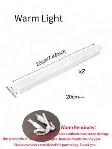 2pcs LED Motion Sensor Light ,Wireless LED Night Light ,Rechargeable Light Cabinet Wardrobe Lamp ,Staircase Backlight For Kitchen - White-2pcs - View 26