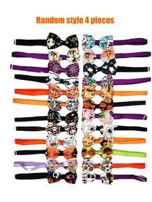 PETSIN 1pc Halloween Colorful Print Adorable Pet Bow Tie, Random Delivery For Cats & Dogs - Multicolor - View 12