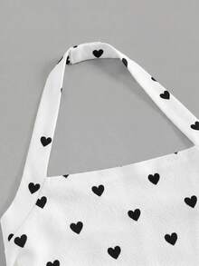 SHEIN 女童休閒時尚波點掛脖A字洋裝 - 黑與白 - 查看 6