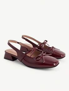 CUCCOO CHICEST Bergaya, Imut, Cocok untuk Berpergian, Kasual, dan Elegan. Sepatu Flat Wanita - Burgundy - View 3
