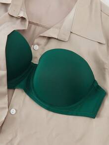 Bralution Bra Balconette Berkawat dengan Bantalan Warna Hijau Zaitun, Memberikan Dukungan Tinggi, Mengangkat dan Membentuk Belahan Dada, Tali Bahu yang Dapat Dilepas, Nyaman Dipakai - Dark Green - View 10