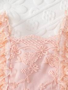 Souflis Souflis 嬰兒女孩褶邊刺繡網眼連體裙 - 彩色 - 查看 7