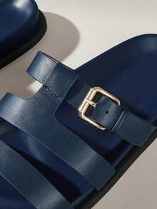 Solecia Men's Fashion Black Comfortable Flat Beach Sandals Men's - Blue - View 5