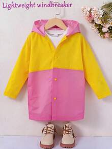 Childproof Bicolor Expandable Backpack Storage Raincoat - ROSA - View 2