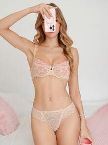 PetitDoll Women's Lace Lingerie Set 2pcs - Apricot - View 4