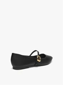 Alvarani Zapatos planos de punta puntiaguda de mujer con cierre de deslizamiento - Negro - Ver 7