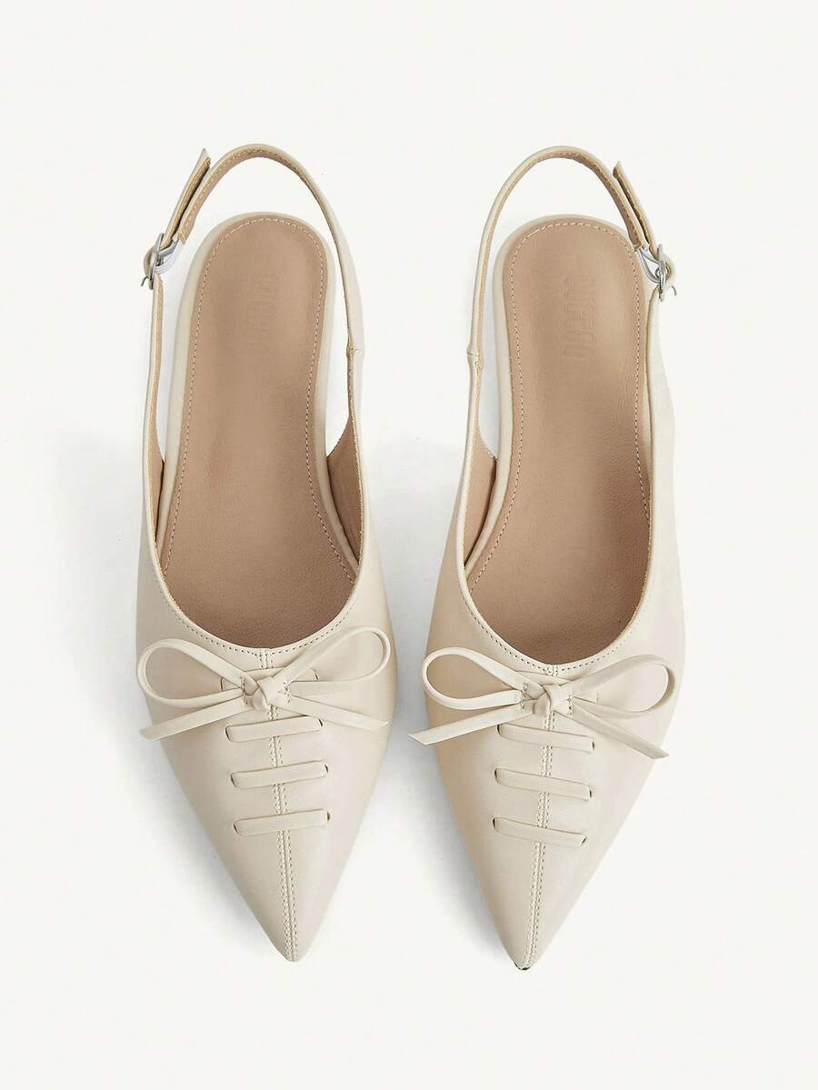 CUCCOO CHICEST Ladies, Willow Nails, Buckles, Flat Shoes. - Apricot - View 1